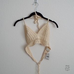 Tan Crochet Festival Top
